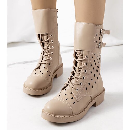 Gemre Beige perforated ankle boots Finlay Cene