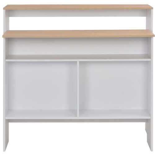  Barski stol s 2 stolne ploče bijelo i boja hrasta 130x40x120 cm Slike