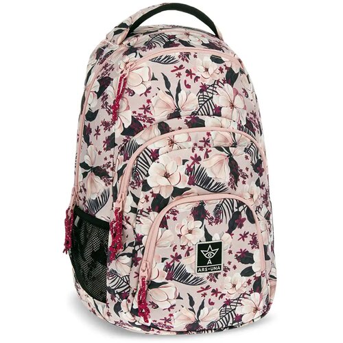 Ars Una Flowery Pink cvetlična AU-2 &scaron;olska torba, nahrbtnik 32x46x22cm Cene