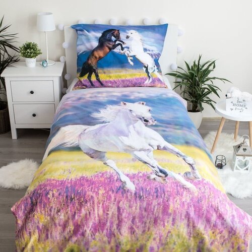 Jerry Fabrics Enojna bombažna otro&amp;scaron;ka posteljnina 140x200 cm Horse &amp;quot;Meadow&amp;quot; &amp;ndash; Slike