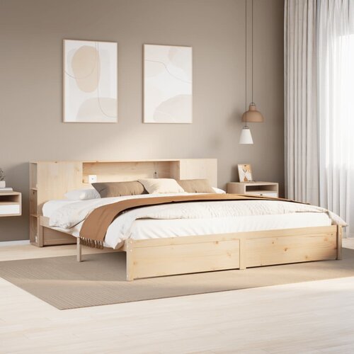 vidaXL Knjižna postelja brez vzmetnice 200x200 cm trdna borovina Cene