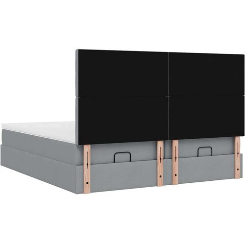 VidaXL Okvir kreveta s madracima svijetlosivi 180x200cm tkanine Slike