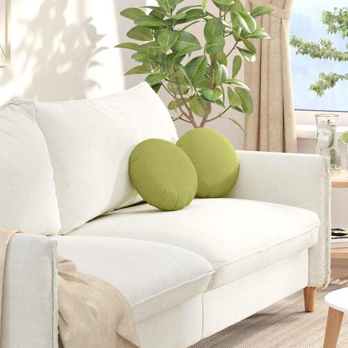 vidaXL Sedežne blazine 2 pcs Svetlo zelena &Oslash;30 x 13 cm blago Cene