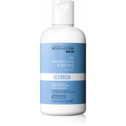 Revolution Blemish 2% Salicylic Acid & Zinc BHA eksfolijacijska emulzija za čišćenje za problematično lice, akne 150 ml