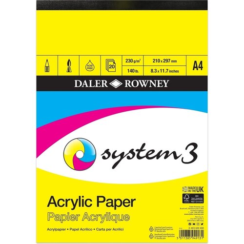 DALER ROWNEY Blok za akrile System3, A4, 230 g, 20 listni, (22005450) Slike
