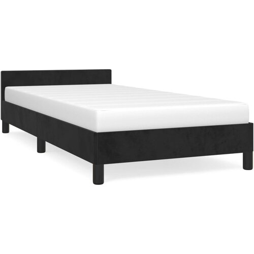 VidaXL Posteljni okvir z vzglavjem črn 90x190 cm žamet, (20738179) Slike