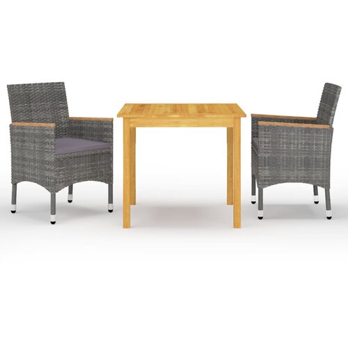  3-dijelni vrtni blagovaonski set sivi Cijene