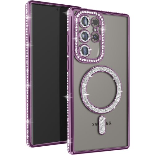AVIZAR Diamantno ohi&scaron;je za Samsung Galaxy S24 Ultra MagSafe Contour Strass, Vijolična, (5000016216) Cene