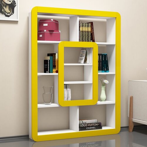 Hanah home Orkide - White, Yellow WhiteYellow Bookshelf Cene