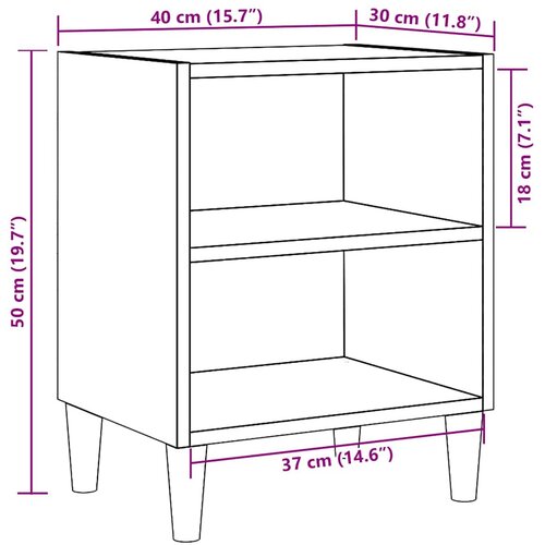  Noćni ormarići 2 kom Staro drvo 40x30x50 cm Konstruirano drvo Slike