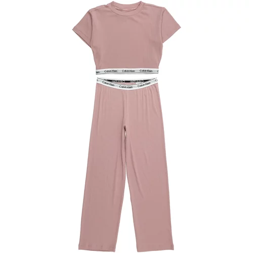 Calvin Klein Underwear Pidžama set prljavo roza / crna / bijela