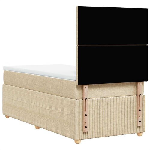  Krevet s oprugama i madracem krem 90 x 190 cm od tkanine Slike
