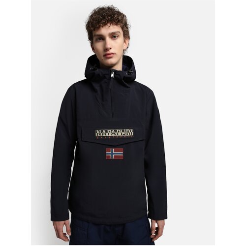 Napapijri Dark Blue Men&amp;#039;s Waterproof Anorak Hooded Rainforest - Men Slike