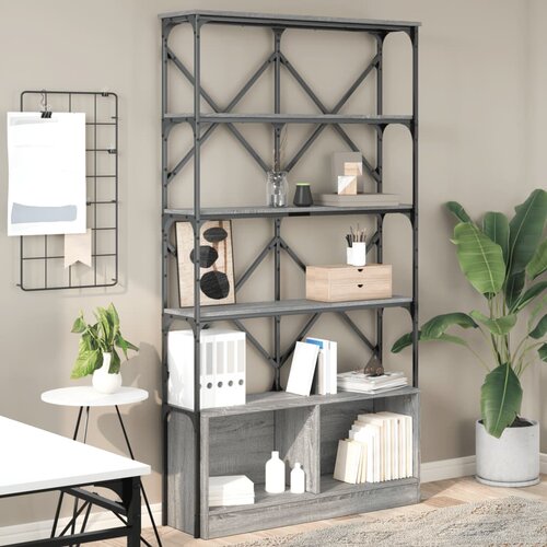 VidaXL Knjižna omara siva sonoma 100x26x180 cm inženirski les Slike
