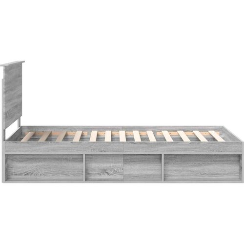  Okvir za krevet s uzglavljem Siva Sonoma 100 x 200 cm Slike