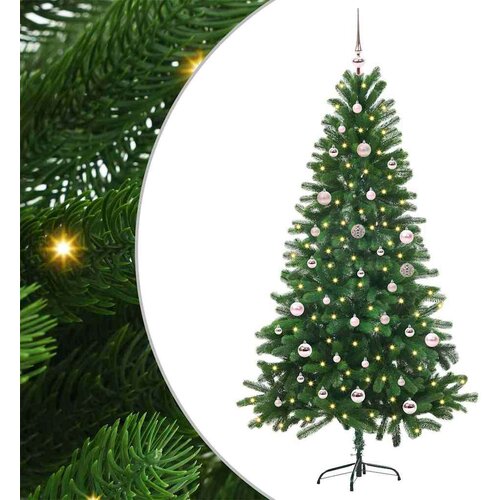 vidaXL Božično drevo med 150 LED z stojalom Zelena 150 cm PE Cene