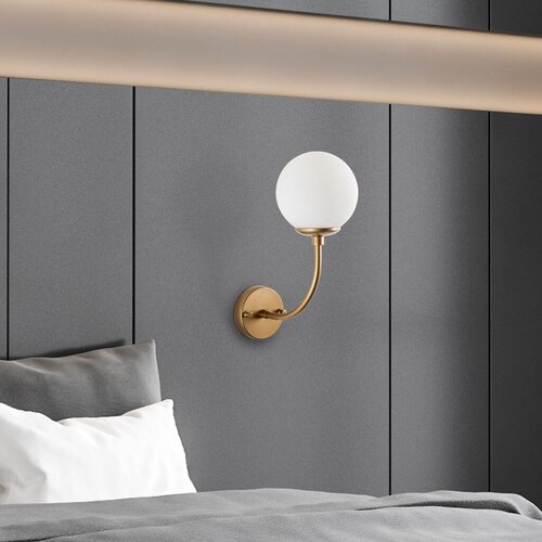 Opviq zidna lampa Sferıs-15030, 15x26x35cm, IP20, Zlatno-bela boje Slike