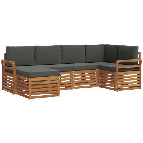  Set vanjskih sofa 6 kom. Prirodna i antracit Poliester 249 x 130,5 x 73 cm Slike