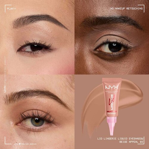NYX Professional Makeup Lid Lingerie kremasto senčila za oči odtenek Beige Appeal 6 ml Slike