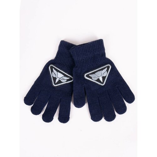 Yoclub Kids's Boys' Five-Finger Gloves RED-0233C-AA5B-003 Navy Blue Cene