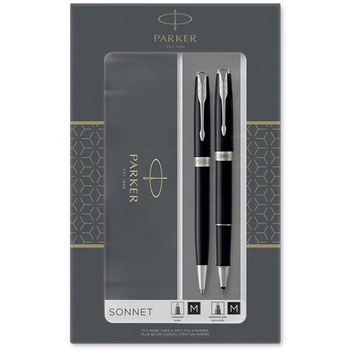 Parker Pisalni set Sonnet duo 2019, črno srebrn Cene