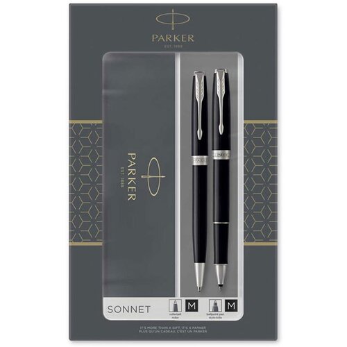 Parker poklon set sonet black mat ct - hemijska olovka + roler ( PK93259 ) Cene