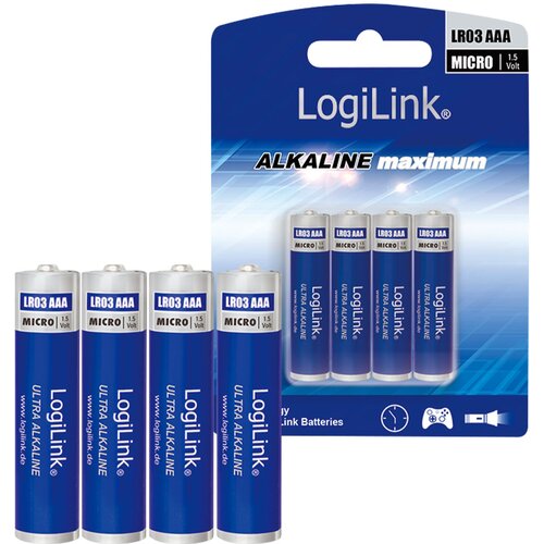 Logilink Baterije AAA Alkaline LR03B4 4KOM Slike