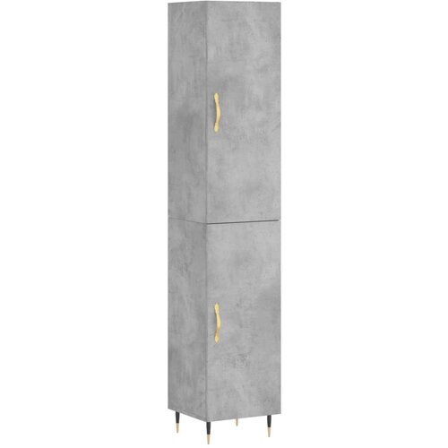 Maison Chic Visoka omara - Komoda - Predalnik betonsko siva 34,5x34x180 cm inženirski les, (21721578) Slike