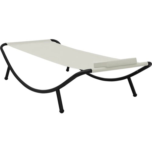  Vrtni ležaj krem 200 x 90 cm čelični Slike