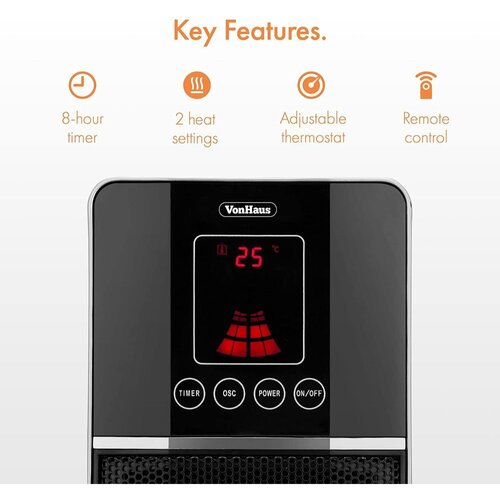 Vonhaus grelec 2000 W premium oscilacijski keramični PTC črn 2514041 Slike