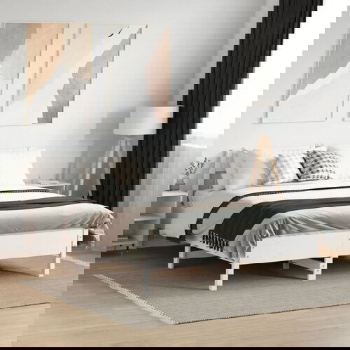 Furnova Posteljni okvir brez vzmetnice bel 160x200 cm trdna borovina, (21933863) Slike
