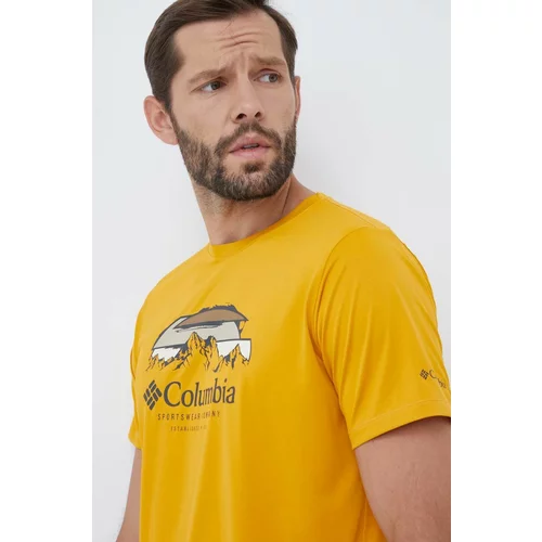 Columbia Športna kratka majica Hike oranžna barva