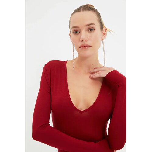 TRENDYOLMILLA ženski bodi Tpraw22Bd0084, bordo Cene