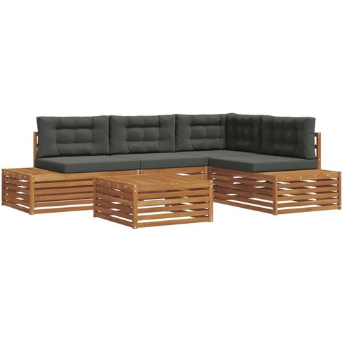  Set vanjskih sofa s jastukom 5 Komad Prirodna i antracit Slike