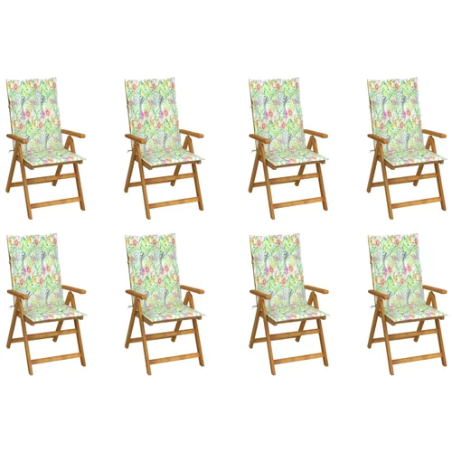  sklopive vrtne stolice s jastucima 8 kom masivno bagremovo drvo