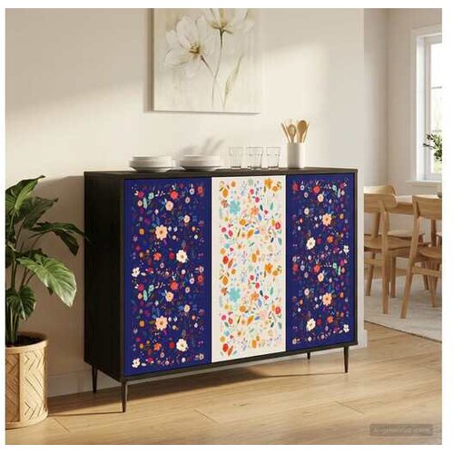 vidaXL Kreveta MAINZ Crni hrast 102 x 33 x 76 cm Konstruirano drvo - Cvjetni uzorak Cijene