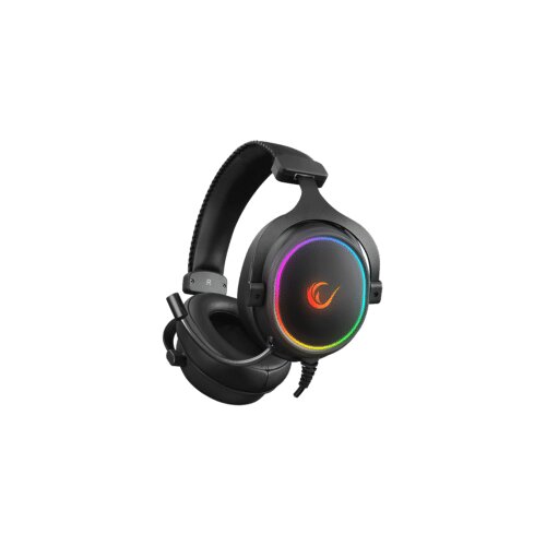  Slu&amp;scaron;alice sa mikrofonom gaming RAMPAGE ONYX-S Black USB 7.1 Version RGB Led Headset on line led and volume Controller Slike