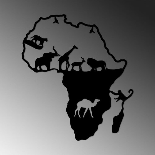 Wallity animals of africa - 454 black decorative metal wall accessory Slike