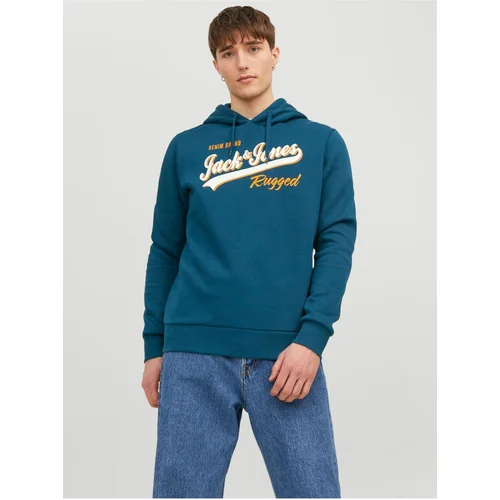 Jack & Jones Blue Mens Hoodie Logo - Men