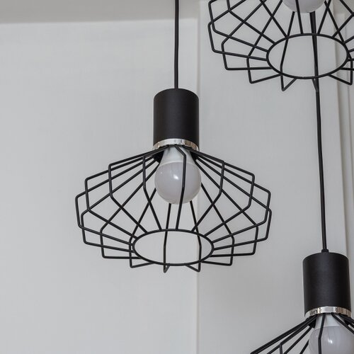  Visilica na sajli SOLANO 3xE27/15W/230V crna/sjajni hrom Slike
