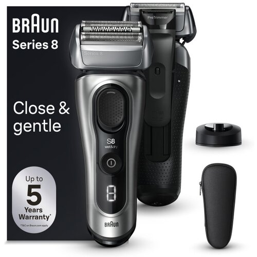 Braun series 8 8517s elektri&amp;Auml;ni brijačiaparat s postoljem za punjenje - galvano srebrni Slike