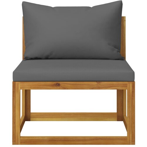 Maison Chic Sekcijski sredinski kavč - Sofa - Kanape s temno sivo blazino akacijev les, (21727025) Slike