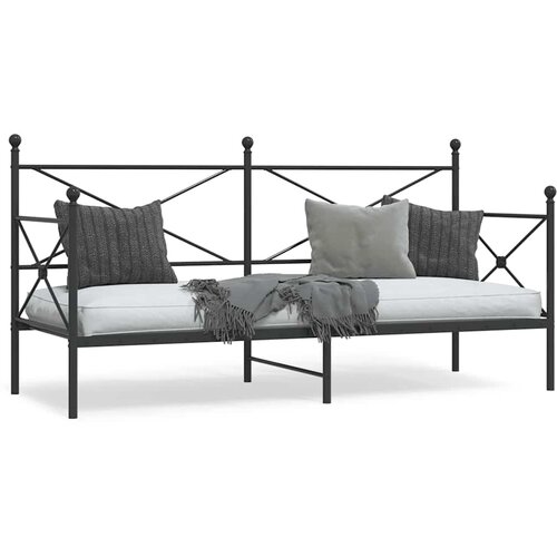 VidaXL Dnevni krevet bez madraca crni 80x200 cm čelik Slike