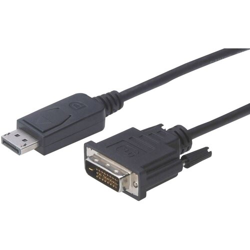 Digitus DisplayPort/DVI adapterski kabel DisplayPort vtič, DVI-D 24+1-polni vtič 2 m črna DB-340301-020-S okrogel, dvojno oklopljen, zaklenjen Display, (20416934) Cene