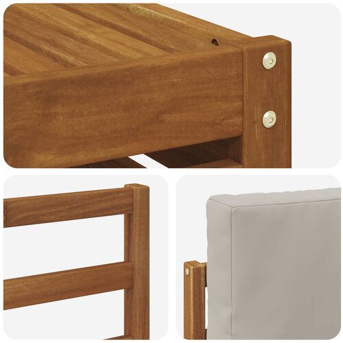  Set vanjskih sofa 6 kom. Prirodna i svjetlosiva Bijela 59 x 59 x 37 cm Slike