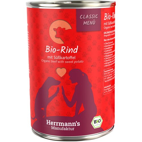 Herrmanns Varčno pakiranje Herrmann's Classic Bio-Menu 12 x 400 g - Bio govedina z bio sladkim krompirjem Cijene