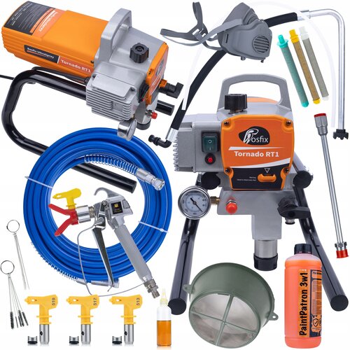 Rosfix Tornado RT1 &ndash; Airless Brizgalna Naprava Startni Set | 1800W, 8 m Cev, Brizgalna Cev 30 cm, &Scaron;obe 513/517/519, KN95, (5000356549) Cene