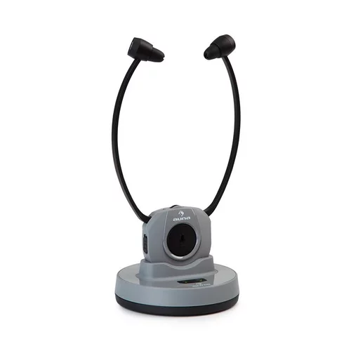 Auna Stereoskop, bežične slušalice sa stetoskopskom konstrukcijom, za uši, 20 m, 2,4 GHz, TV / HiFi / CD / MP3, baterija, sive