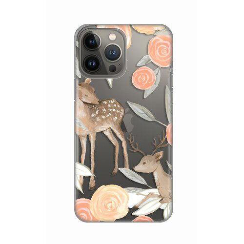 maska Silikonska Print Skin za iPhone 13 Pro Max 6.7 Flower Deer Slike