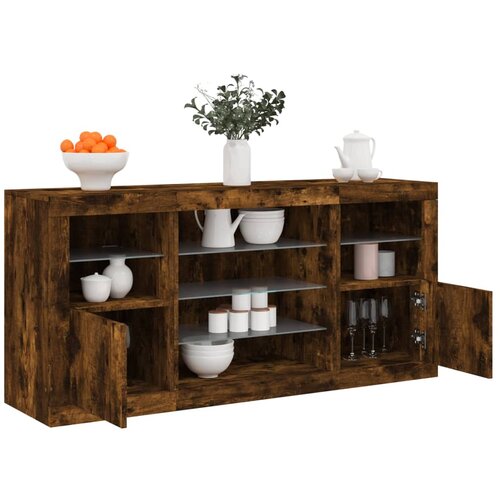 VidaXL Komoda s LED svjetlima boja dimljenog hrasta 142 5x37x67 cm Slike